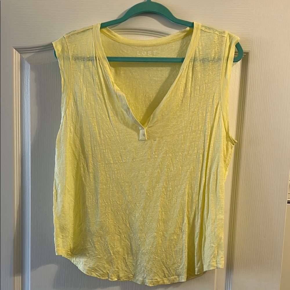 LOFT Yellow Sleeveless Top